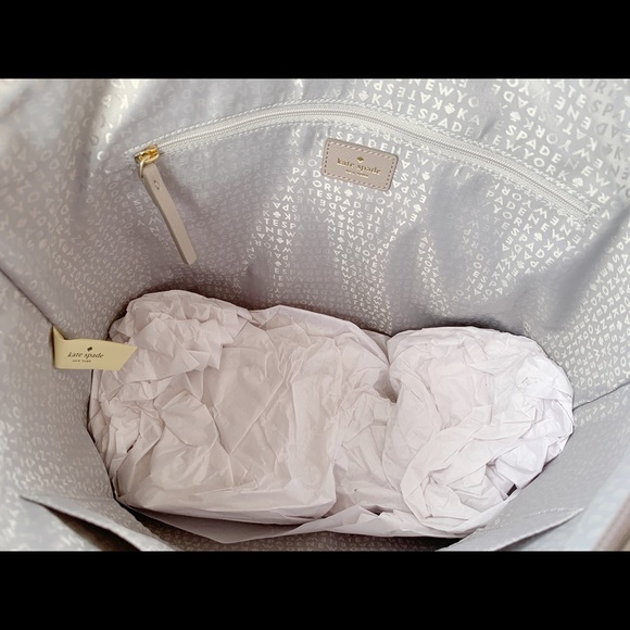 Gaby’sBags👜💕-Kate Spade Large Glitter Tote Gray - Picture 5 of 7